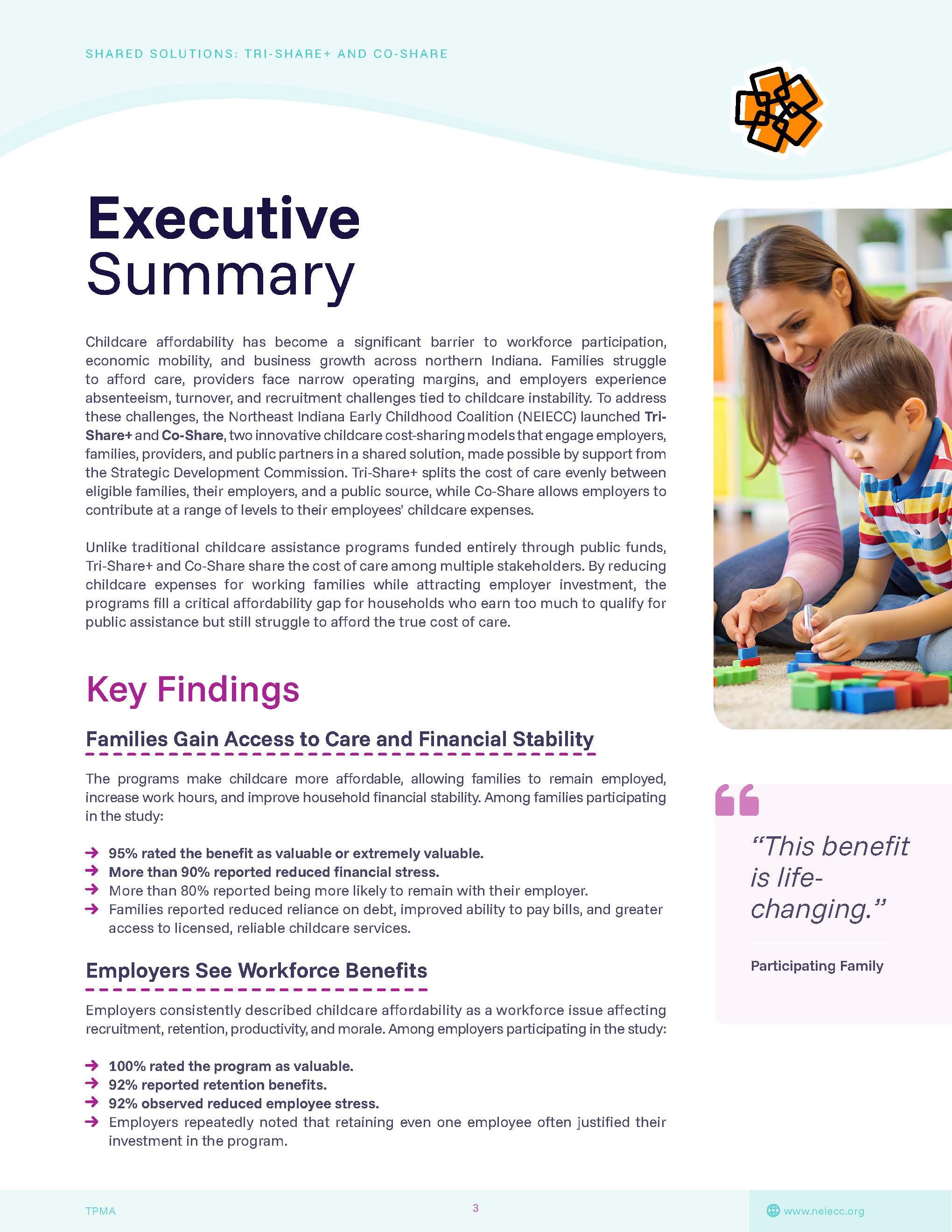 How Tri-Share+ and Co-Share Are Strengthening Families, Workforces, and Communities in Northern Indiana. 